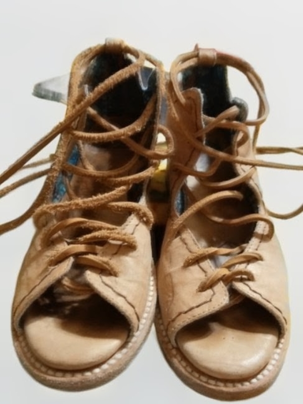 Freebies By Steven "Peace" lace-up leather sandal boots
